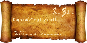 Kopcsányi Zsolt névjegykártya